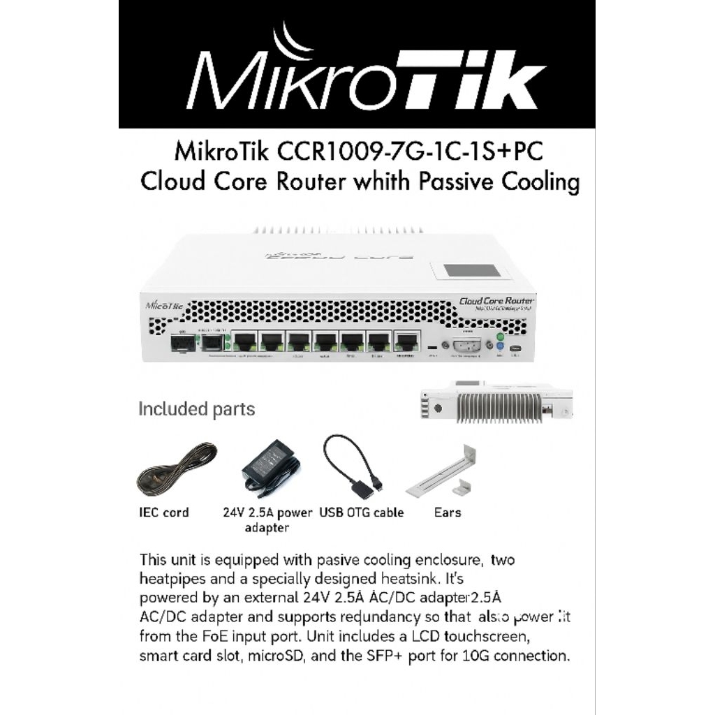 MikroTik CCR1009-7G-1C-1S+PC Routerboard Cloud Core Router