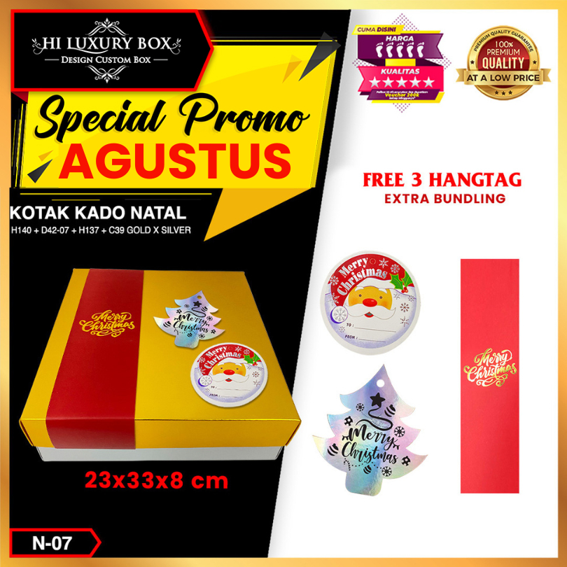 

Box Kado - Kotak Hadiah Metalize - Special Natal - N-07