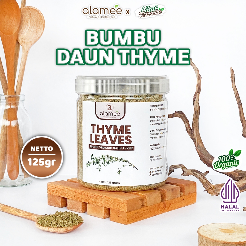 

ALAMEE Thyme Kering Tanpa Campuran Daun Timi Bumbu Dapur Organik Garnish Dried 125gr LIHAT KEBUNKU