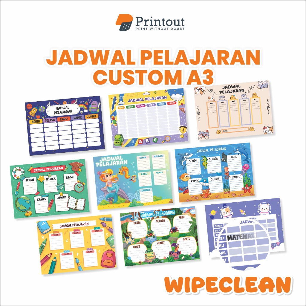 

Printout Cetak Poster Jadwal Pelajaran A3 – Jadwal Pelajaran Sekolah | Poster Jadwal Mapel Anak