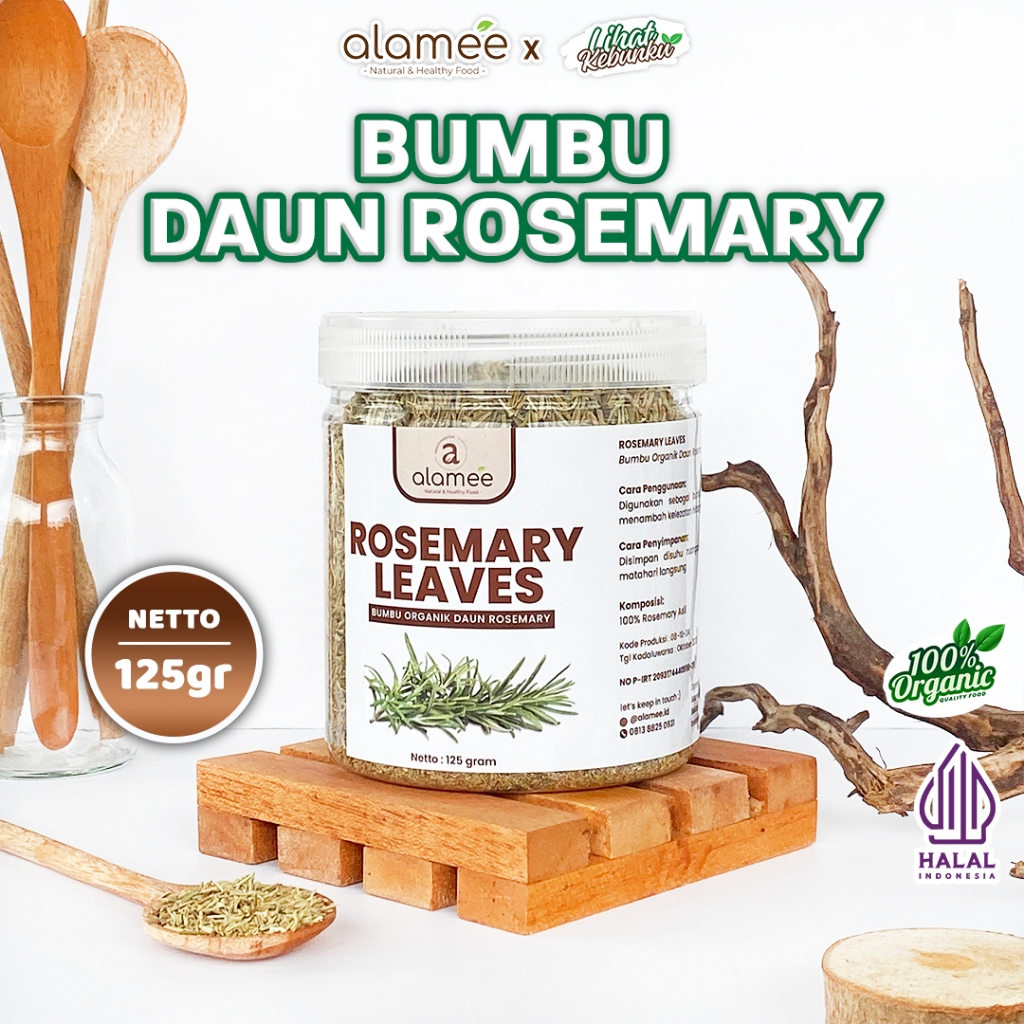 

ALAMEE Dried Rosemary Daun Kering Dried Leaves Garnish Murni Asli Bumbu Organik 125gr LIHAT KEBUNKU