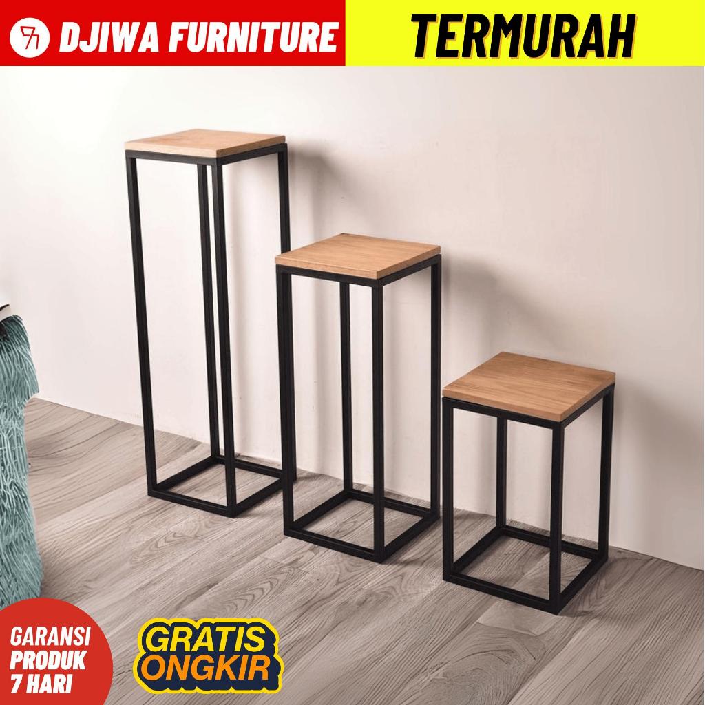Tatakan Pot Kayu Standing Flower Standing Serbaguna Dengan Tutup Kayu Dekorasi Serbaguna Tatakan Pot