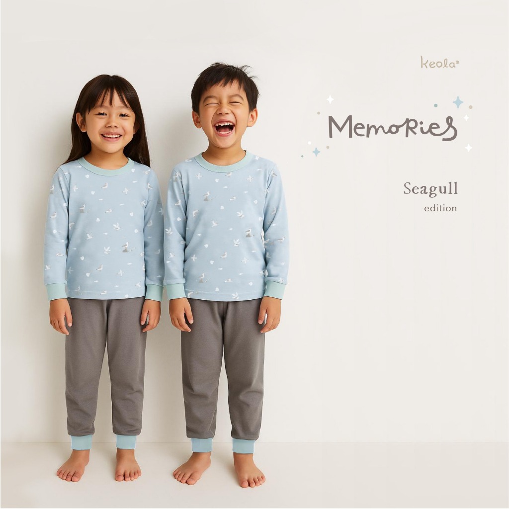 Keola - Setelan Piyama Memories Series / Setelan Tidur Piyama Anak Estetik, Lucu dan Nyaman Baju Tid