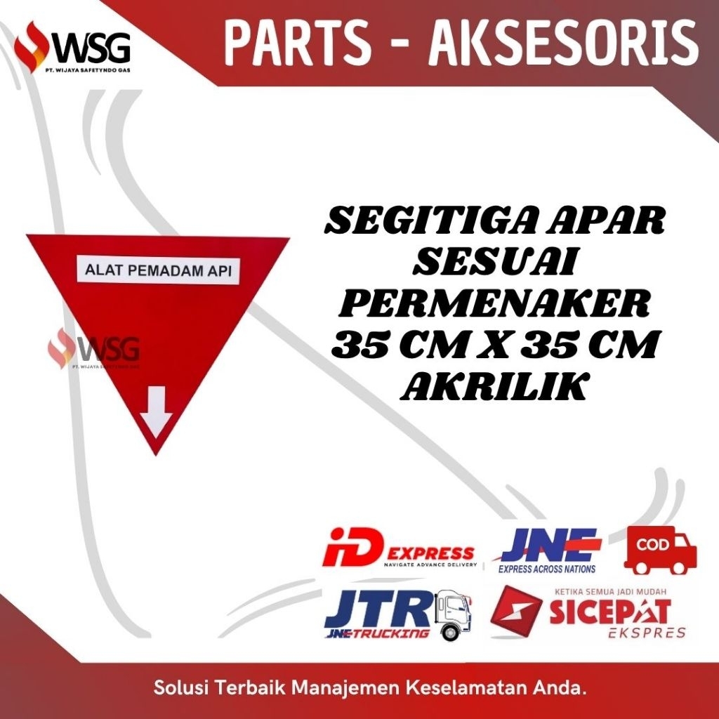 

Segitiga APAR Sesuai Permenaker 35cm x 35cm Akrilik