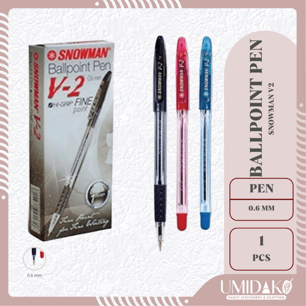 

[UMIDAKO] BOLPOINT VISION 2 V2 HITAM BIRU MERAH PCS