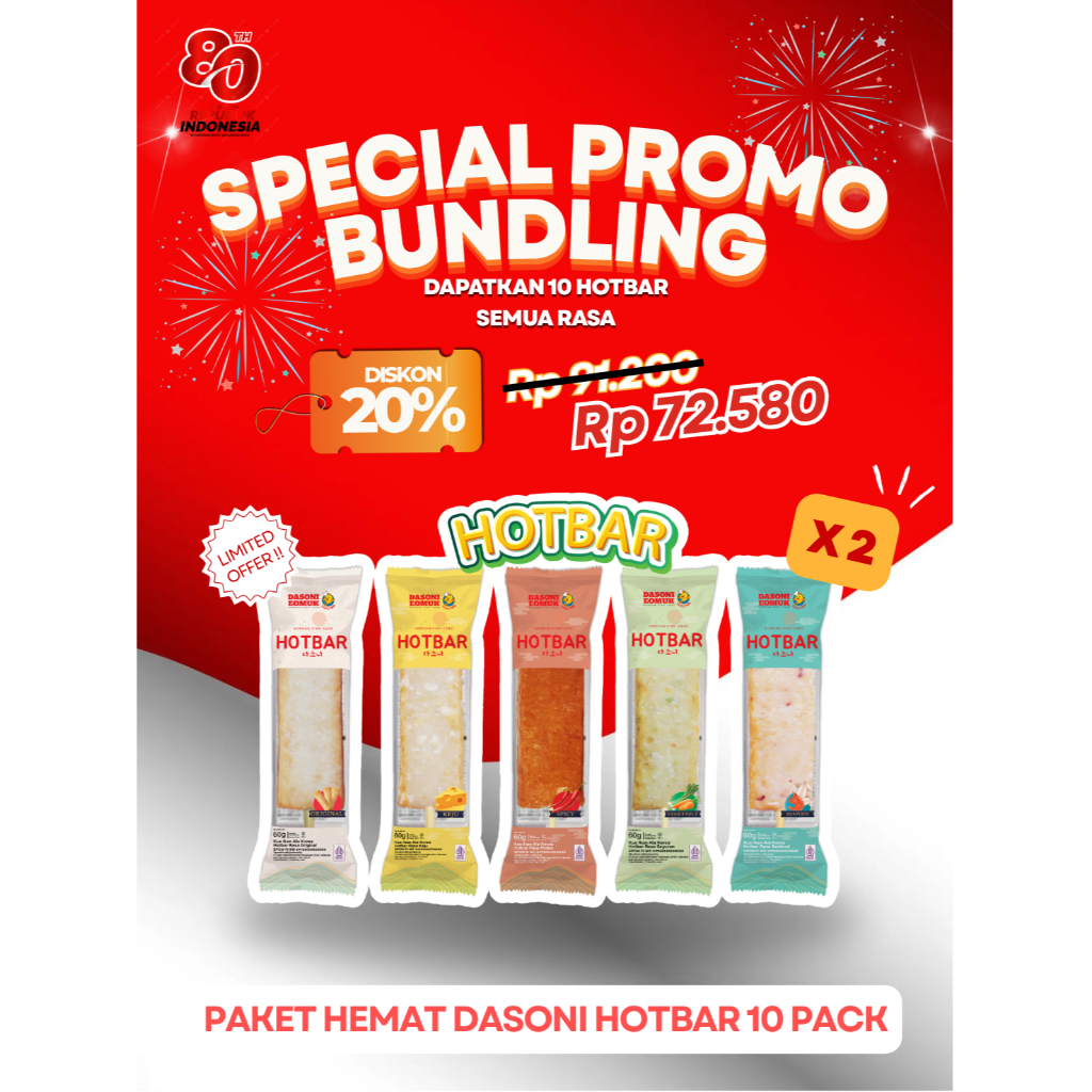 

PAKET HEMAT DASONI HOTBAR 10 PACK - BUNDLING HOTBAR LEBIH HEMAT