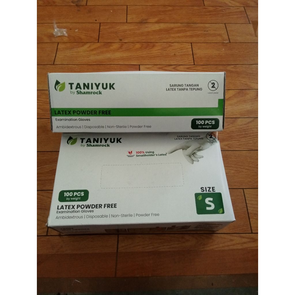 Handscoon S Latex Tanpa Tepung Taniyuk By Shamrock box isi 100pcs