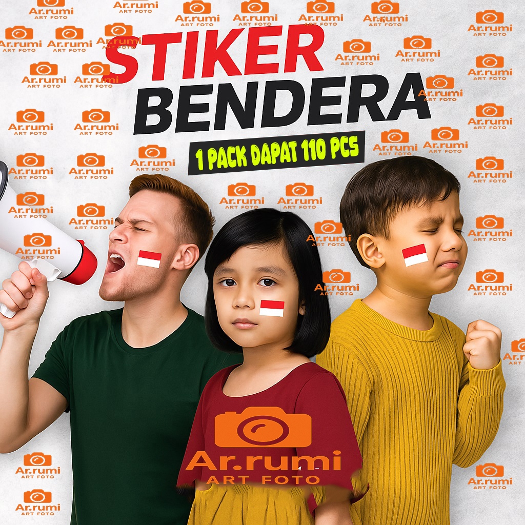 

STICKER STIKER PIPI BENDERA MERAH PUTIH STIKER HUT RI TERMURAH FREE CUTTING 110PCS / COSTUM JUGA BISA