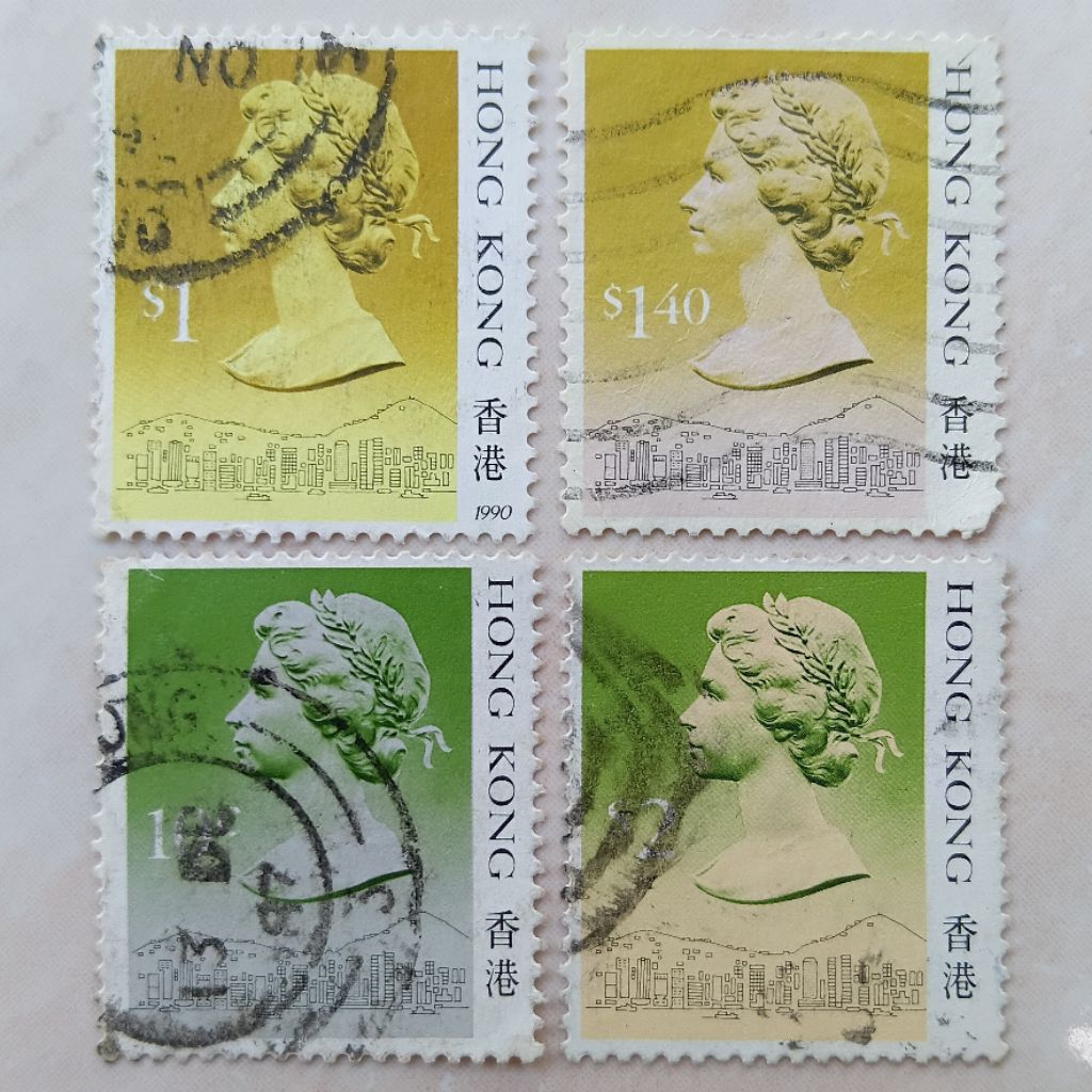 

Perangko Prangko Jadul Hongkong Seri Queen Elizabeth II 1987-1992 4 Pcs - YN2667