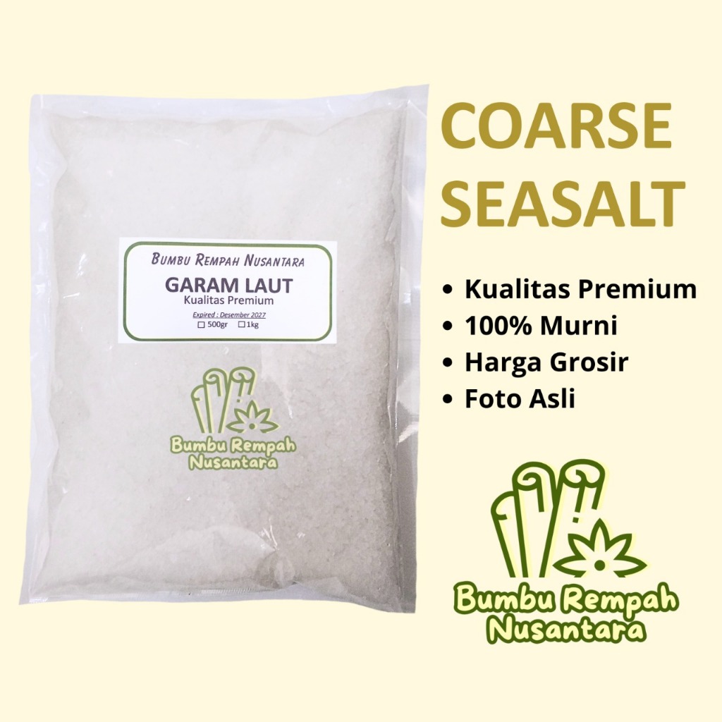 

Garam Laut Kasar 500g 1kg - Rempah Asli Murni | BUMBU REMPAH NUSANTARA | Bumbu Dapur Nusantara Grosir Murah