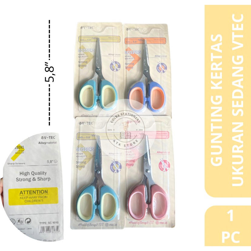 

[1 PC] Gunting Kertas Tajam Stainless Steal Strong Sharp / Gunting Kertas Ukuran 145mm Sedang Vtec