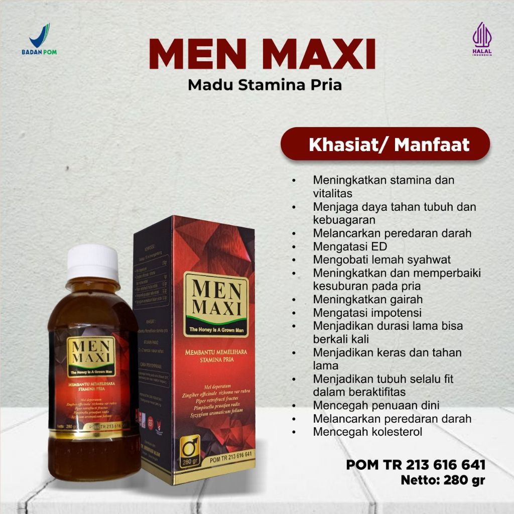 SUPLEMEN KESEHATAN SEKSUAL Madu Kejantanan khusus Pria MenMaxi untuk hasil maximal maka maximalkan d