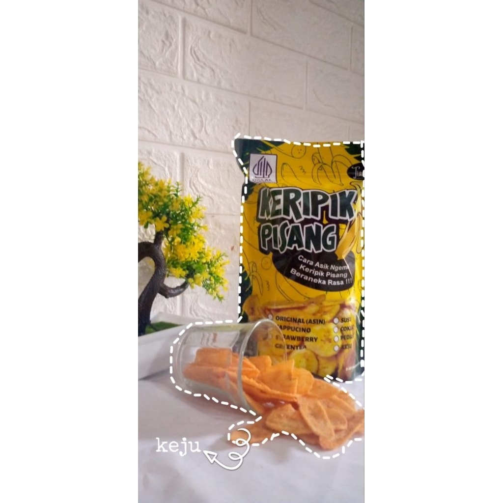 

keripik pisang viral 200 gram varian rasa keju enak bikin nagihh