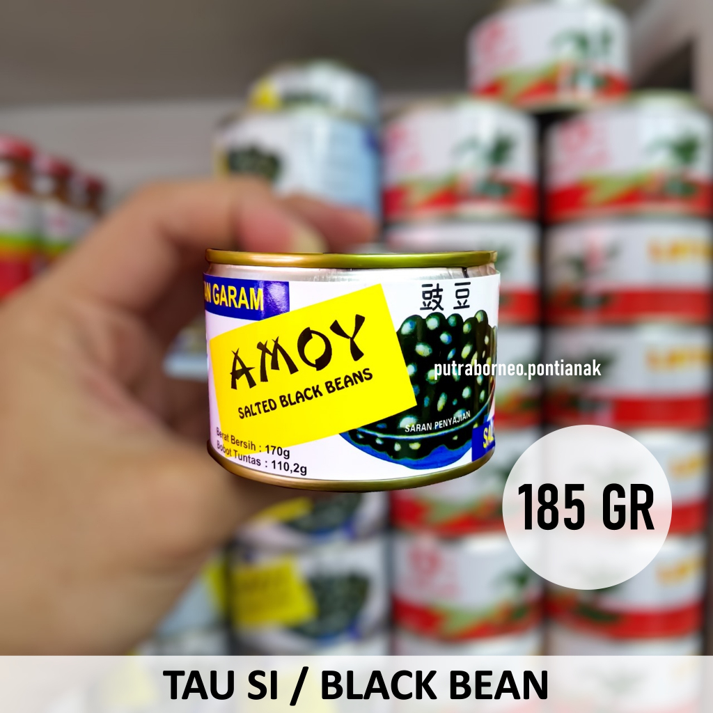 

Tausi Amoy Kaleng 185 gr Black Bean / Kacang Kedelai Hitam / Makanan Kaleng Vegetarian