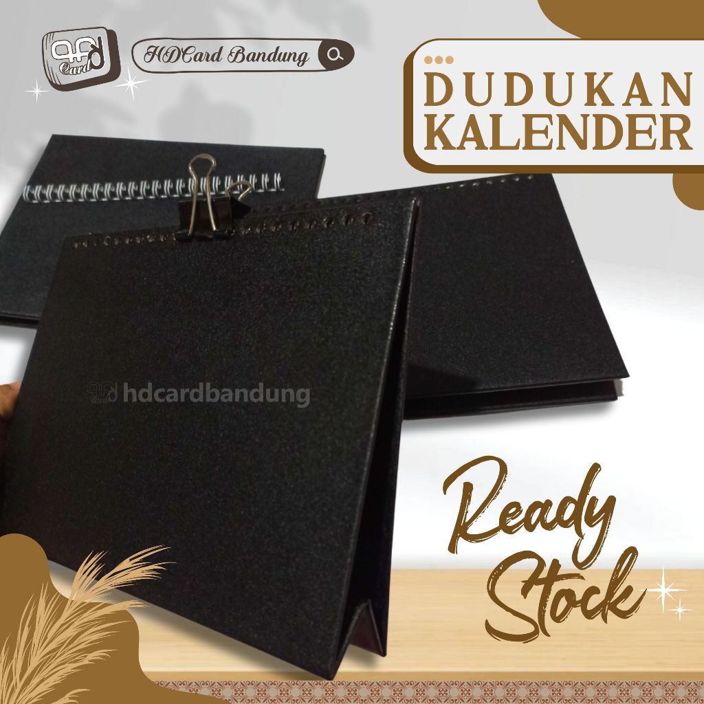 

Tatakan Kalender Meja A5 Dudukan Kalender Landscape Linen Hitam Hardcover/Hardboard