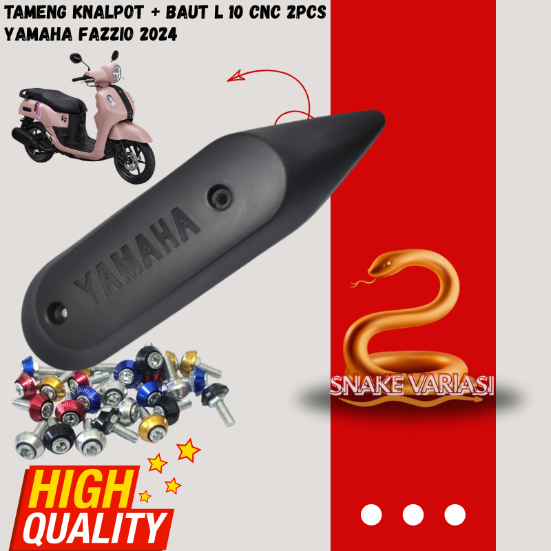 Cover Tameng Knalpot Yamaha Fazzio + Baut CNC L10 – Pelindung Knalpot Fazzio Stylish & Kuat