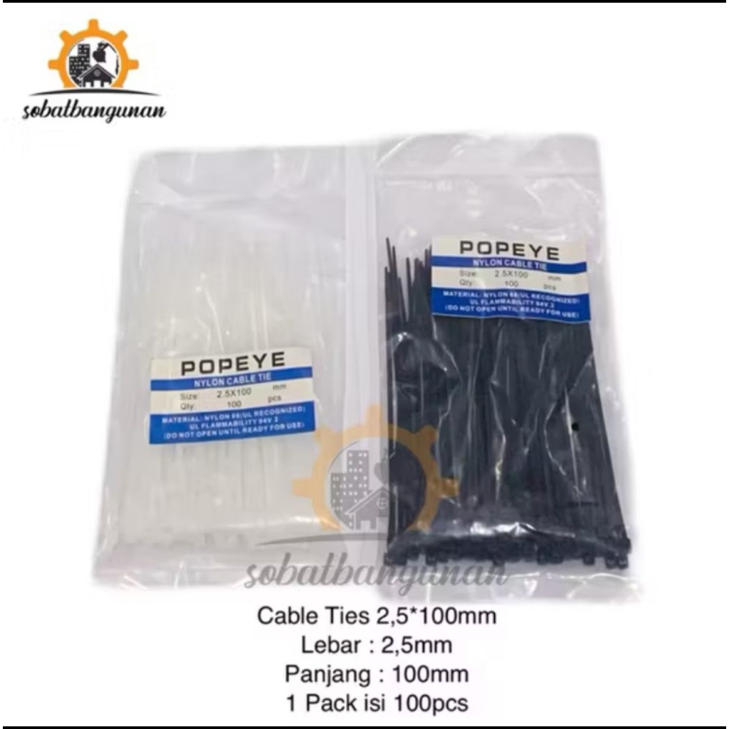 

Cabel Ties 10cm / Kabel Ties 1 Pack isi 100