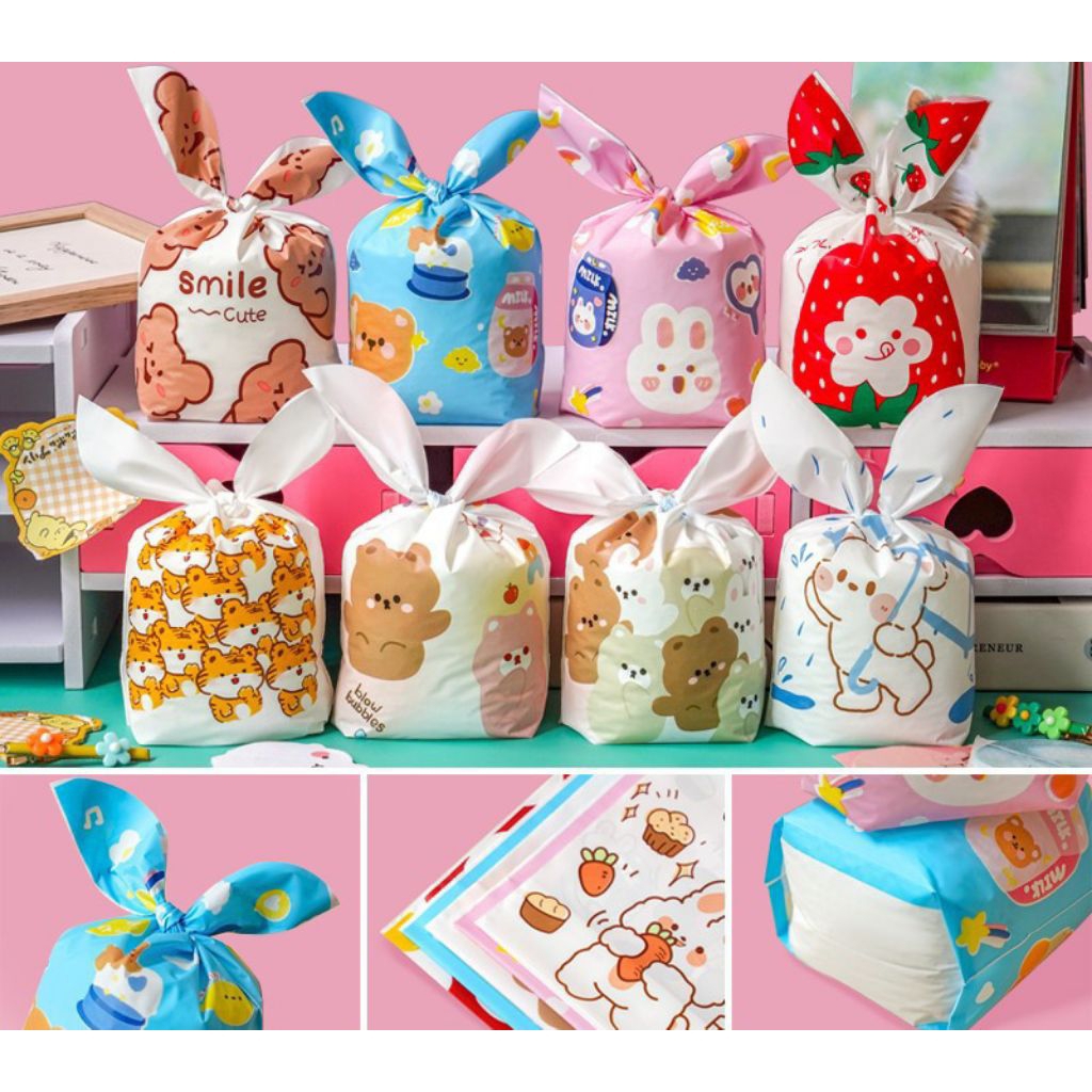 

(10 PCS) Plastik Goodie Bag Motif Karakter/Kemasan Plastik Karakter Souvenir/Kantong Plastik Cookies Lucu Pesta Perayaan