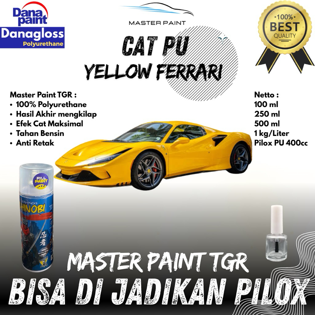 ( BISA DIJADIKAN PILOX ) Cat Yellow Ferrari | Cat Kuning Ferrari | Yellow Ferari