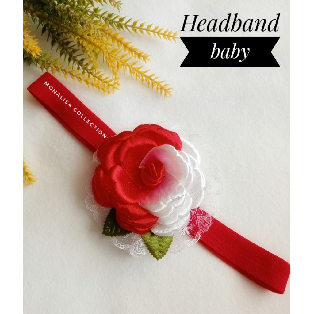 Headband merah putih Bando merah putih bandana bayi merah putih bandana bayi bunga bando merah putih