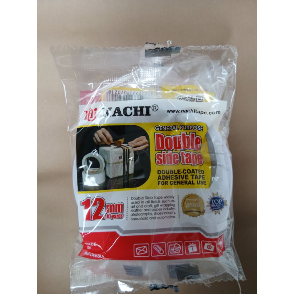 

Double Tape Nachi 12 mm (kecil). 1 Slop Isi 12 Pcs.