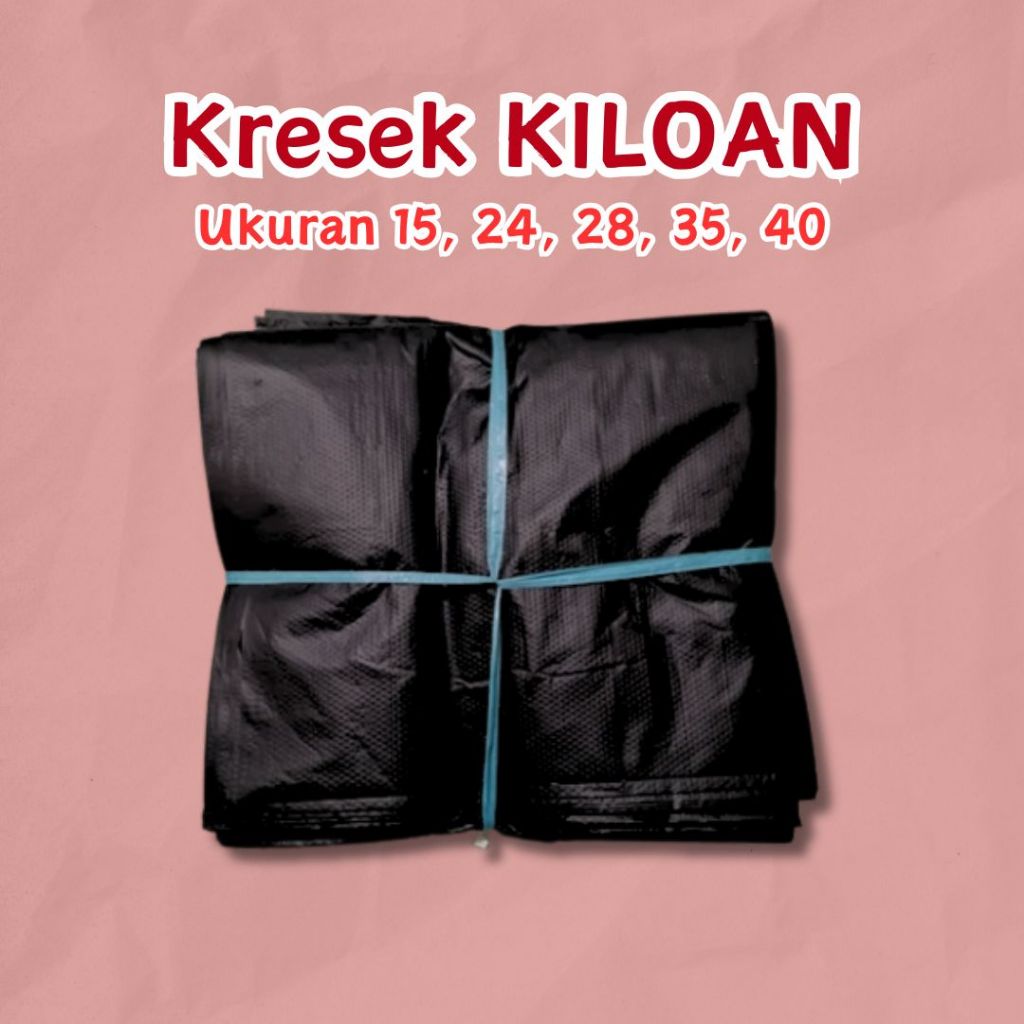 Kantong Plastik HITAM Ikatan Kiloan Ukuran Kecil Tanggung 15 24 28