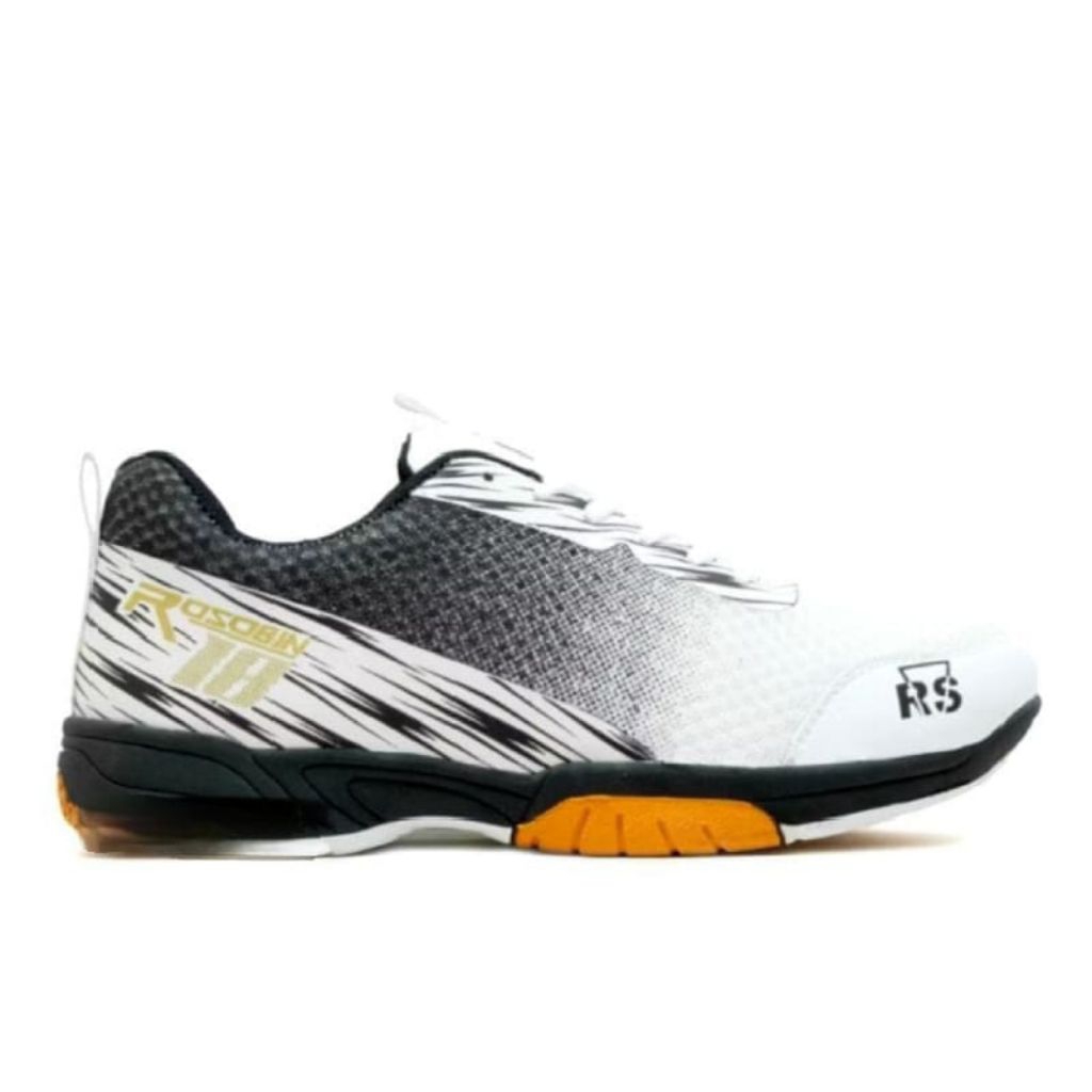 Sepatu Badminton Cewek Cowok RS Roshbin Jumbo Hitam Size 44 - 47 Sepatu Voli Tennis Running Jogging 