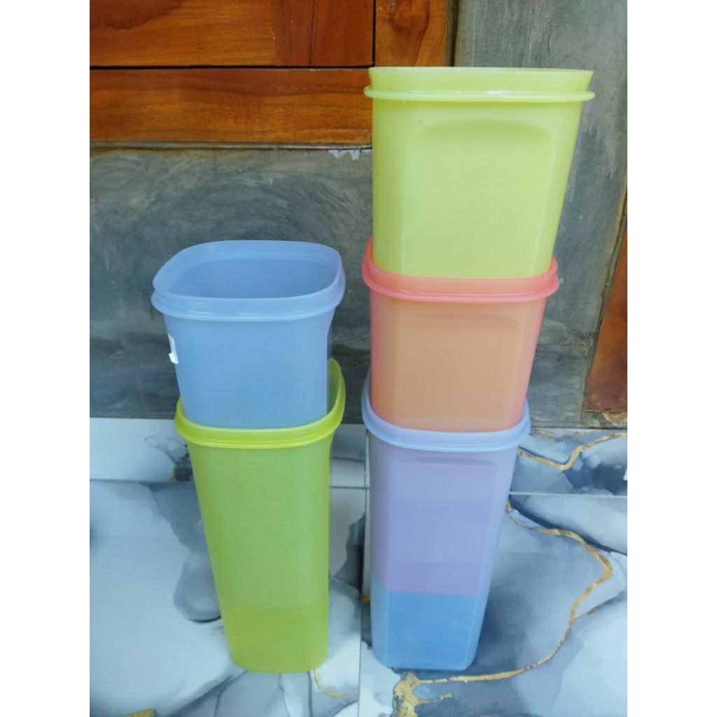 base tanpa tutup slimline 2 liter wadah minum botol kulkas tupperware second preloved