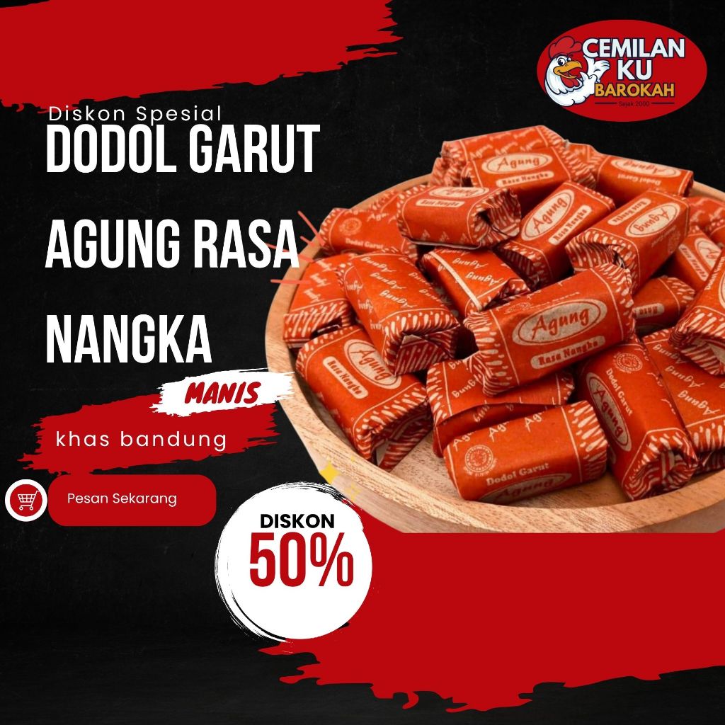 

Dodol Garut Varian Rasa Nangka Fresh Dan Tidak Lengket Dodol Agung makanan khas Garut 1Kg - 100 Gr