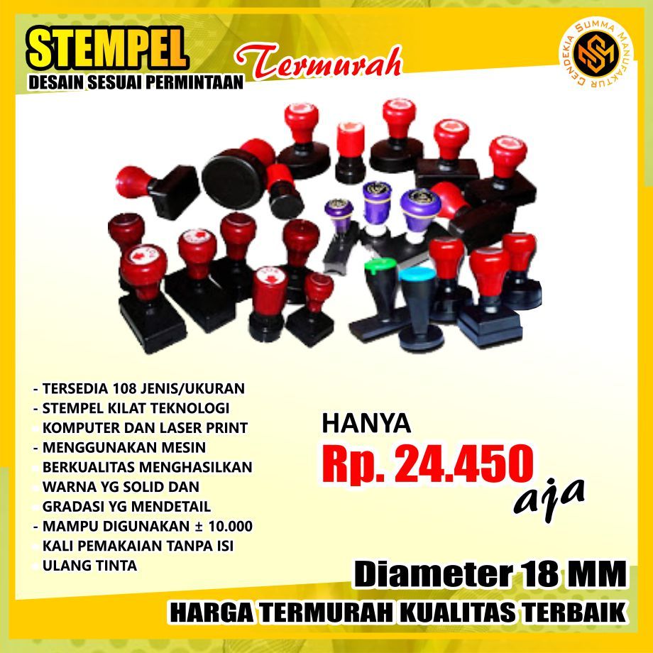 

Stempel Flash Cap Segel Tanda Otomatis Pengesahan Komputer Diameter 18 MM