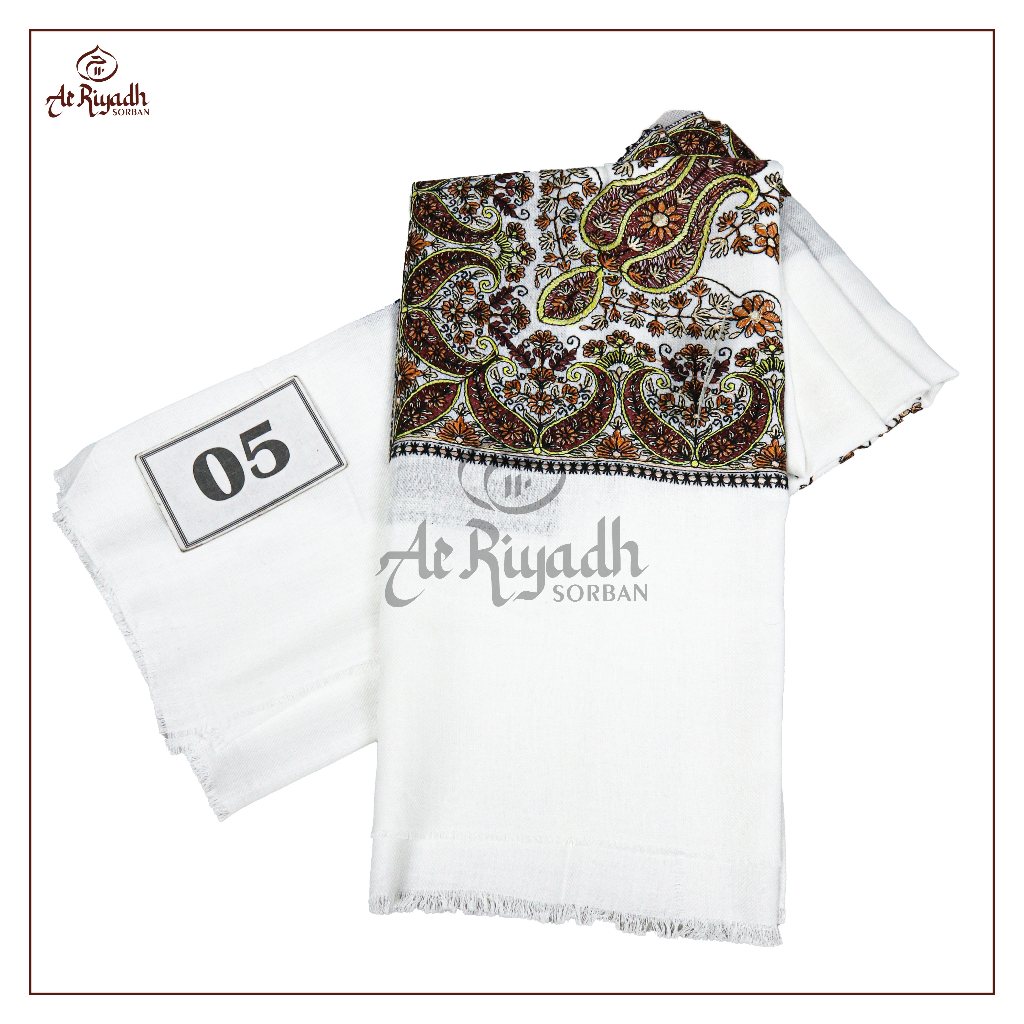 Sorban Bordir GHUTROH Omani POLOS Warna Putih
