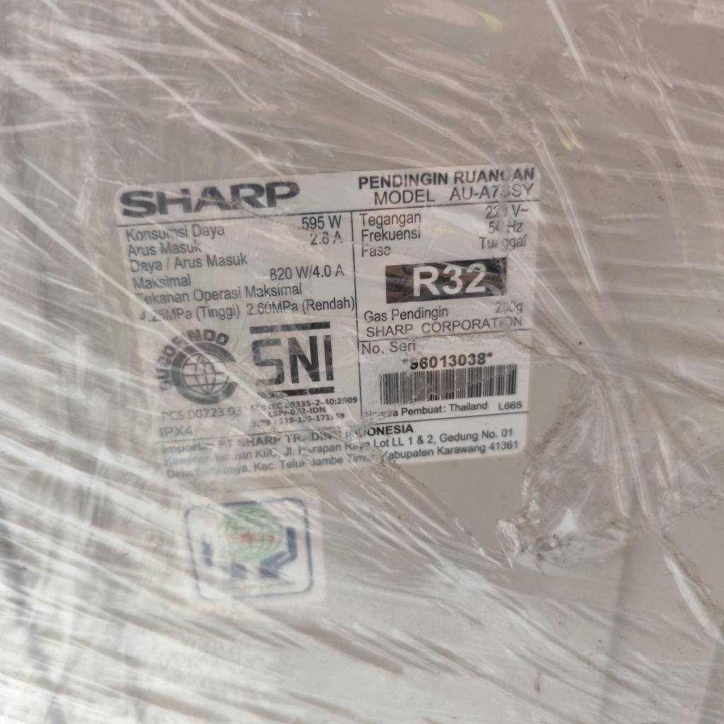 AC SHARP  SET OUTDOOR+INDOOR  1/2 PK BERGARANSI DAN ORIGINAL