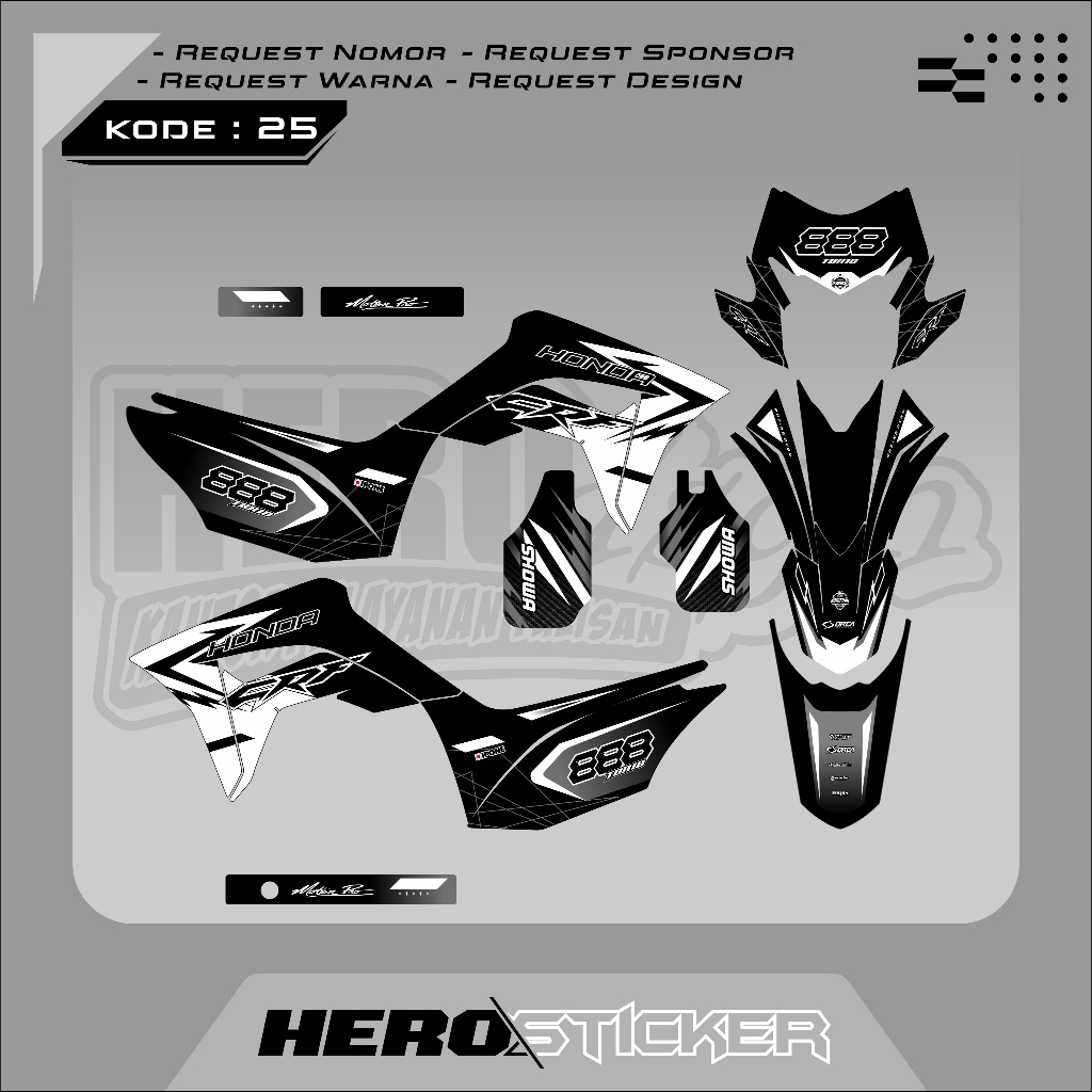 25 DECAL STICKER CRF 150L - STICKER DECAL CRF 150L SIMPLE DESIGN