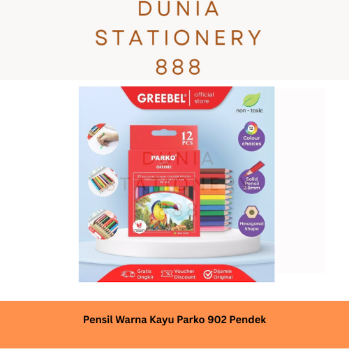 

PARKO PENSIL WARNA HALF 12C 902E (ISI 12)/Coloring/Color/Colour Pencil By GREEBEL