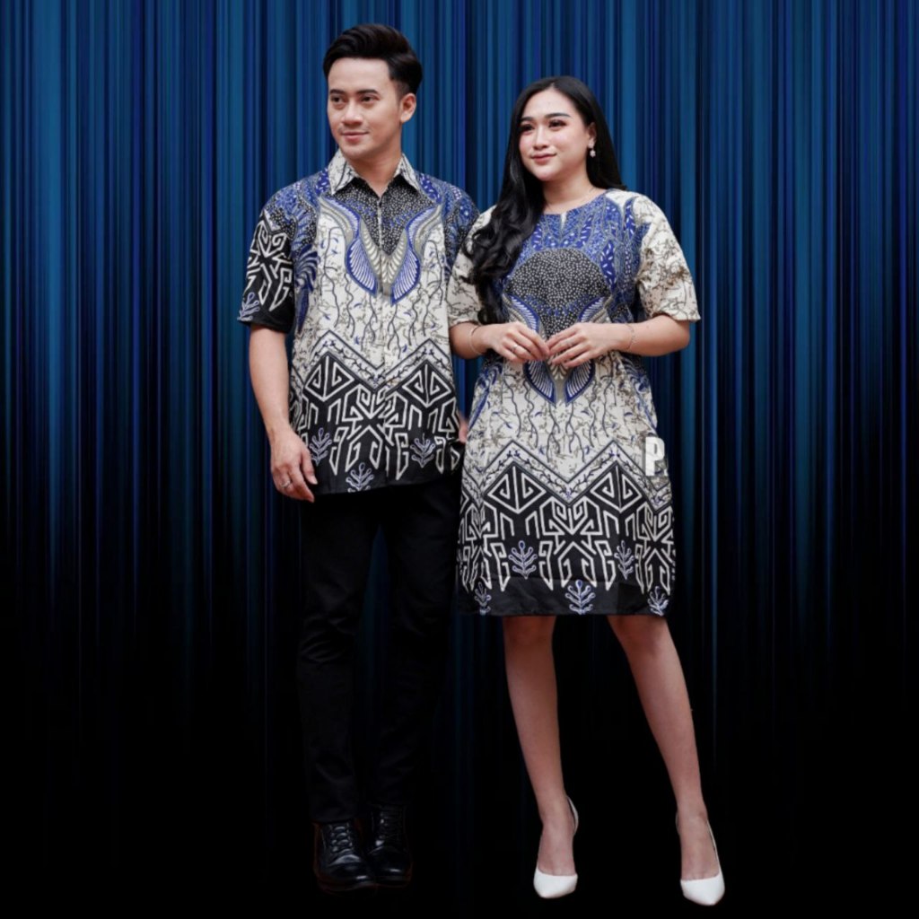 Couple Harga Sepasang Dress Batik Lengan pendek Motif Dasi baju couple dress batik korean style pres
