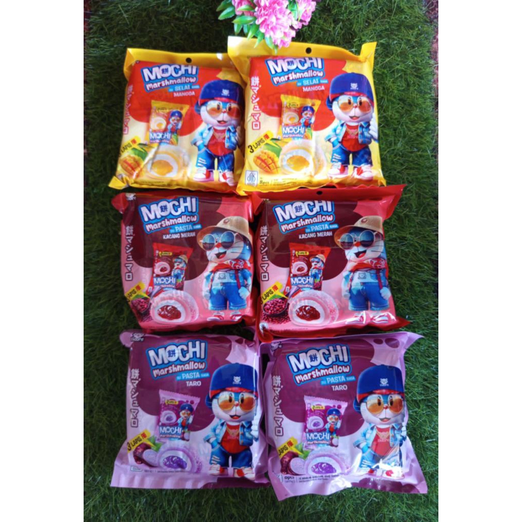 

Mochi Marshmellow | Taro | Kacang Merah | Mangga | Kemasan 260 gr atau 1pack | Camilan atau snack manis