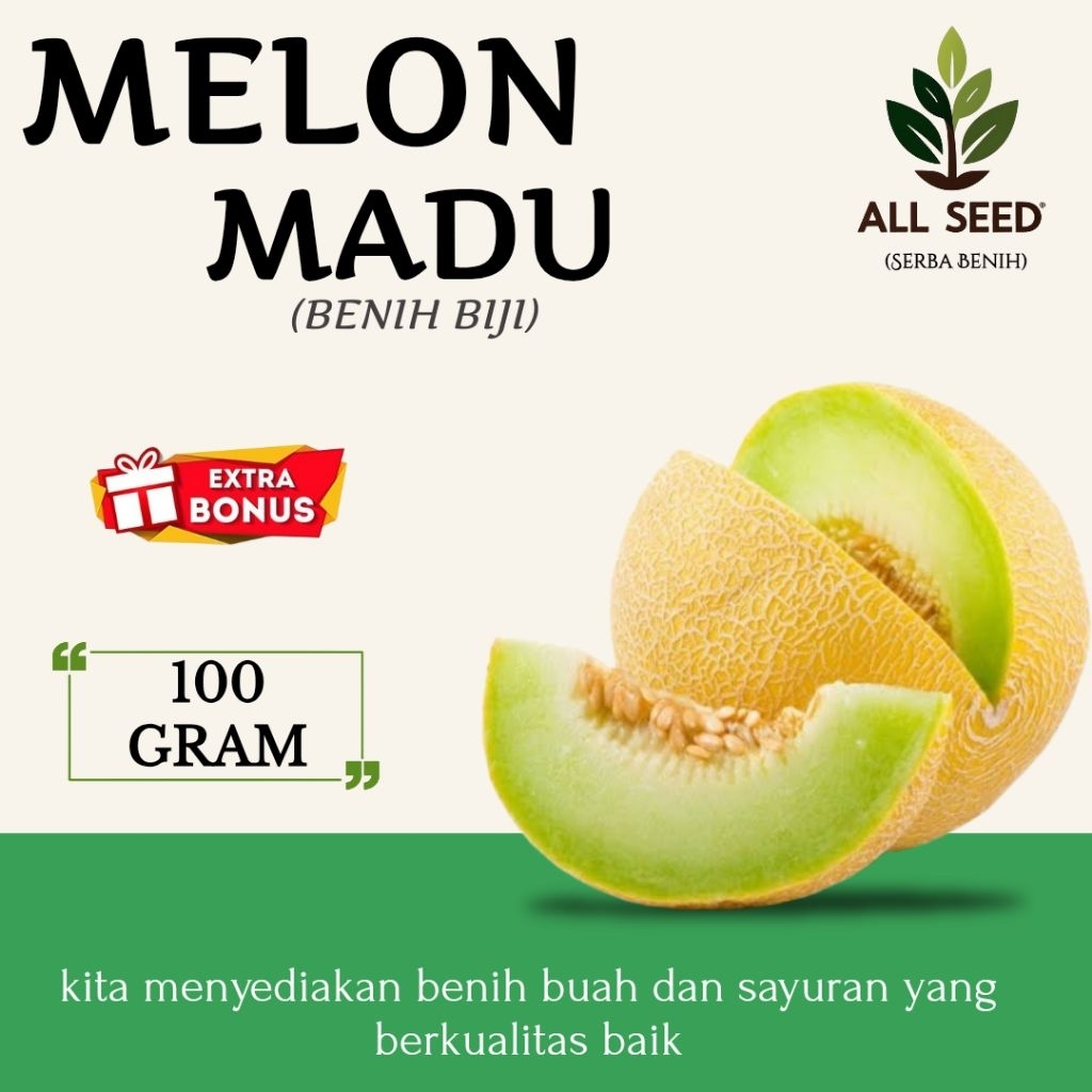 ( 100 gram ) Benih melon madu | melon manis | bibit melon
