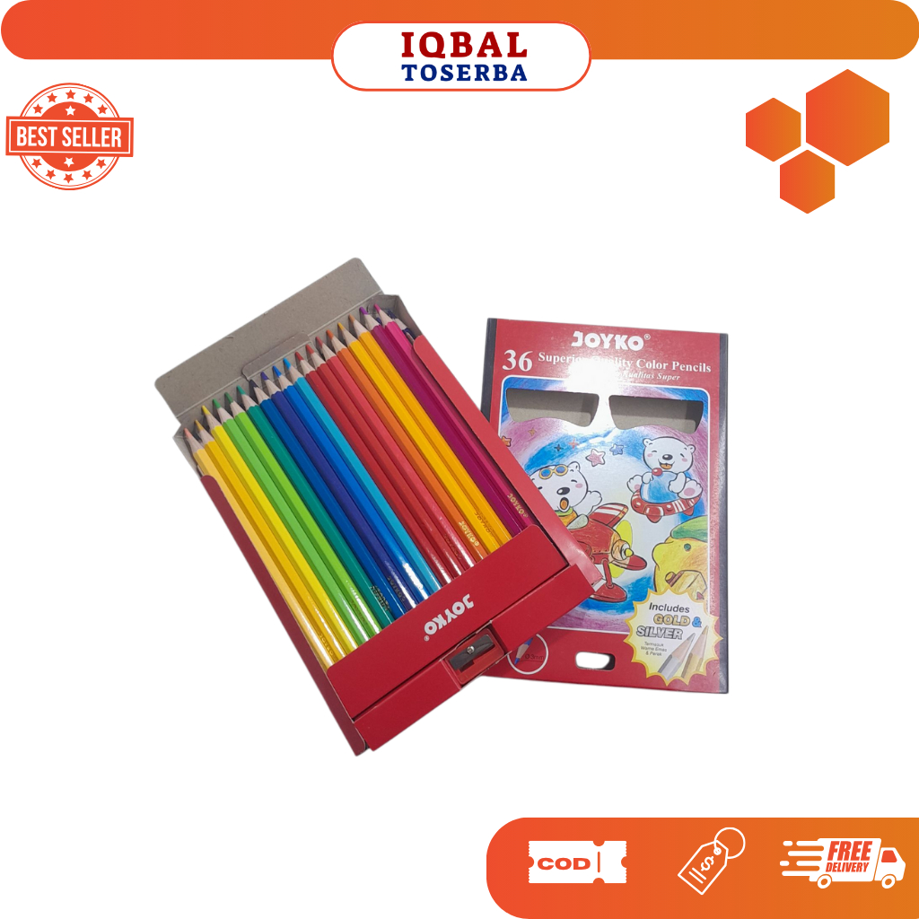 

PENSIL WARNA JOYKO ISI 36 WARNA/WARNA CERAH