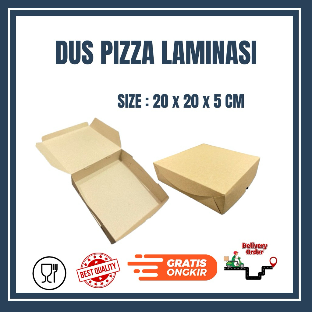 

Dus Pizza 20 x 20 x 5 CM 325 gsm Full Laminasi Super kokoh Harga termurah