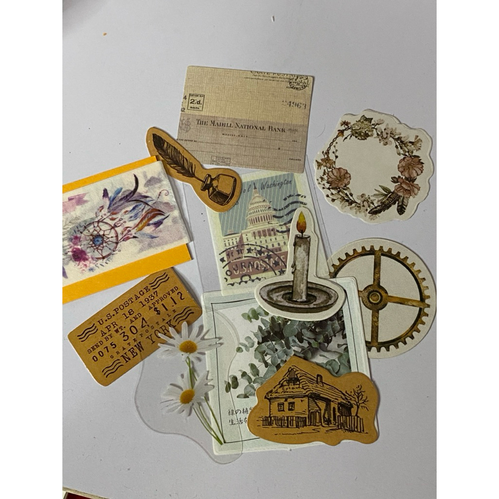 

10 pcs stiker vintage/aesthetic/journaling