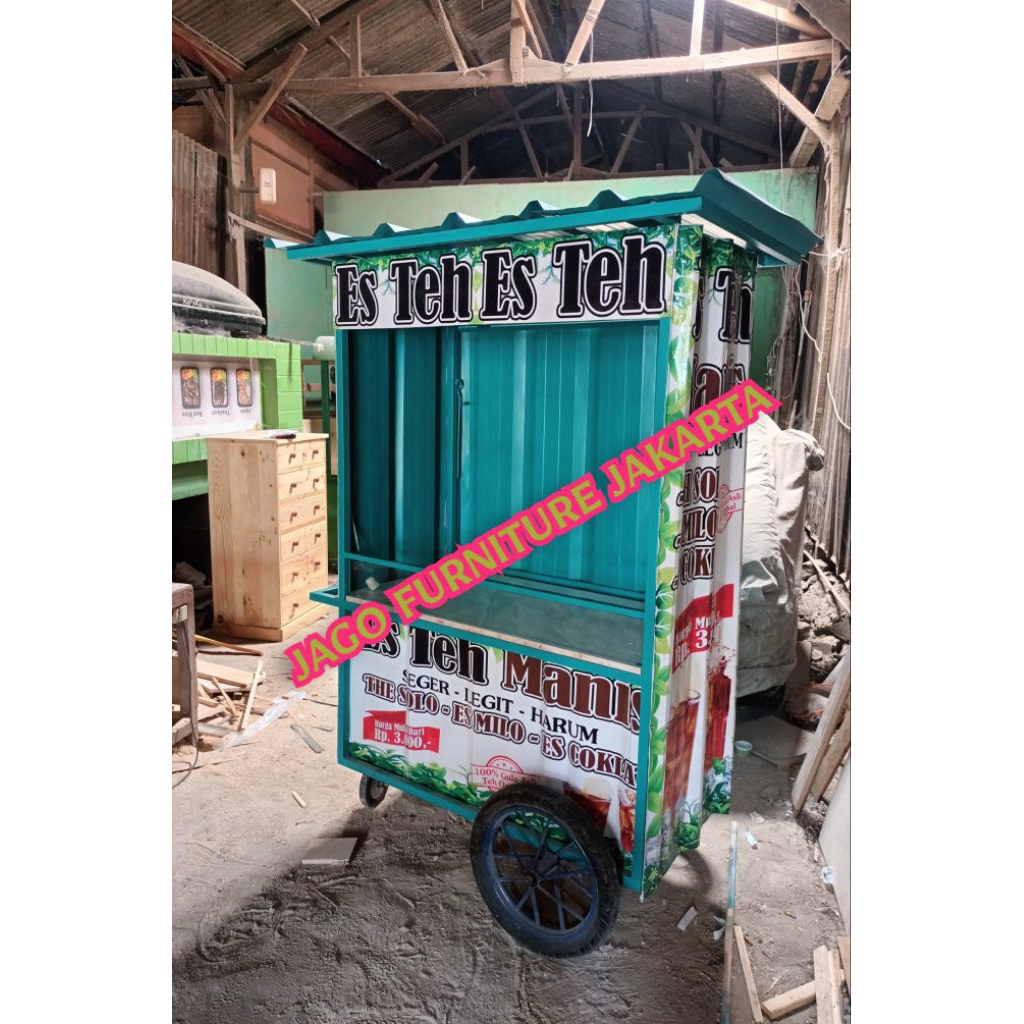 gerobak es teh , gerobak teh solo, gerobak es coklat, gerobak kapucino