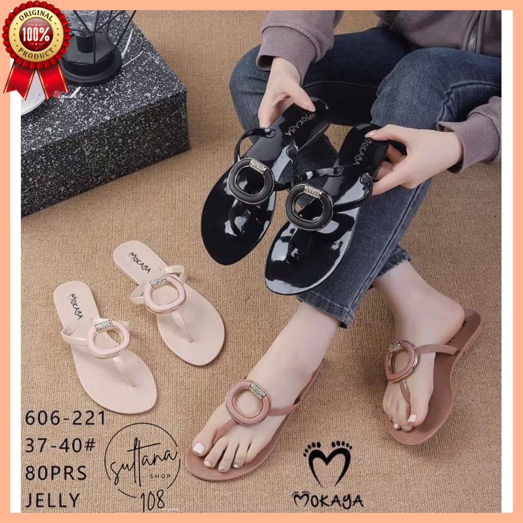 Sandal Jepit Mokaya 606 Sandal Jepit Lubang Mutiara PVC Terbaru
