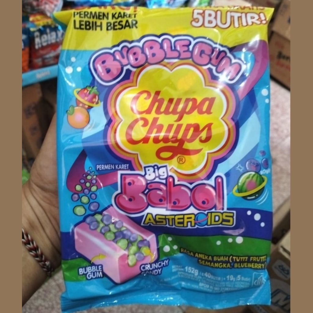 Yummy Mamii Big Babol Chupa Chups 152Gr Straw Asteroid Aneka Buah