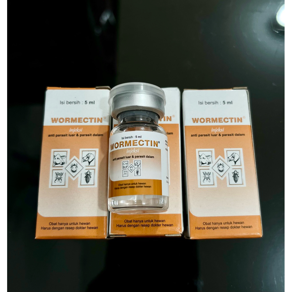Wormectin Injeksi Obat Kutu / Obat Cacing Hewan 5ml