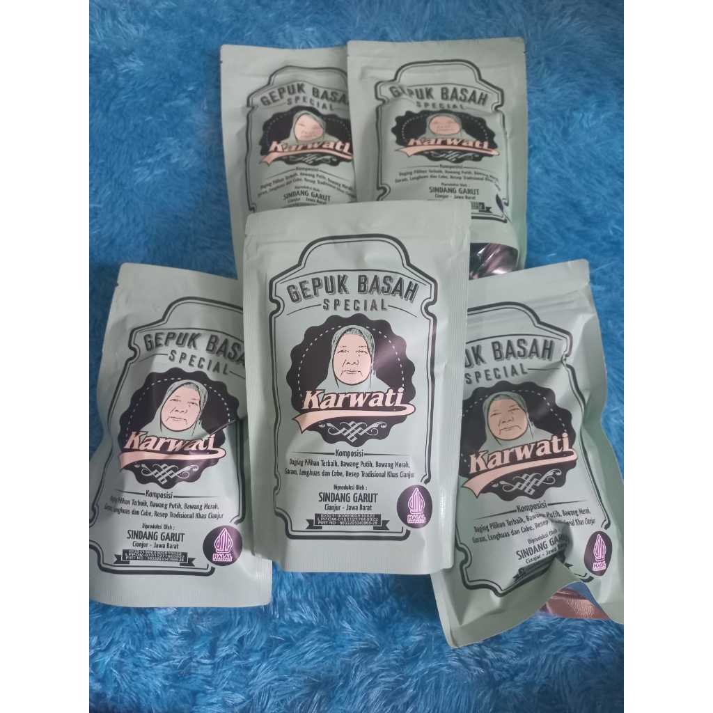 

Gepuk Karwati Basah Siap Makan Asli Cianjur cocok dengan nasi hangat atau nasi uduk