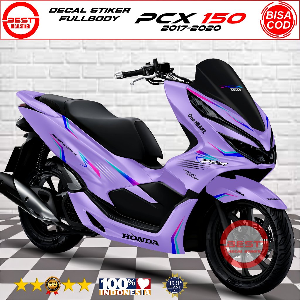 Decal PCX 150 2017-2020 Desain List Bunglon Fullbody / Variasi Stiker Fullbody PCX 150 2017-2020