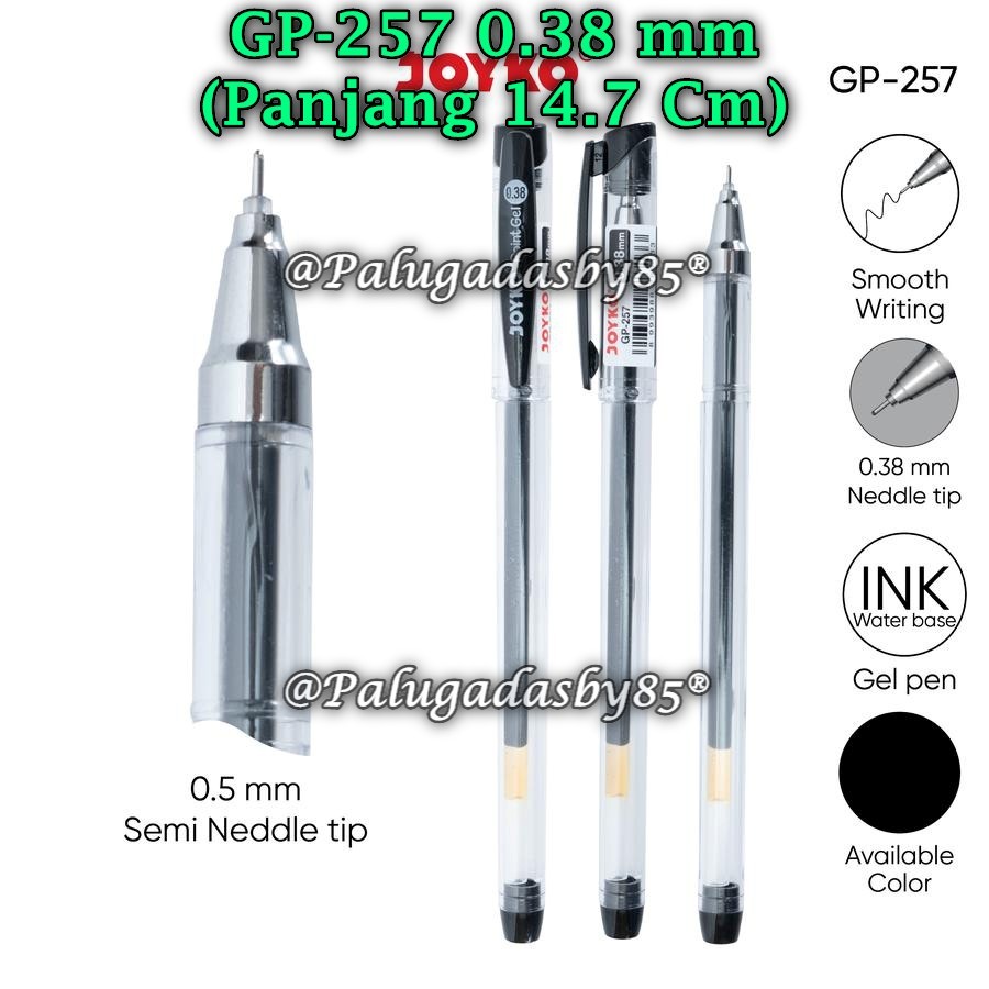 

(1 Pak/12) GROSIR Bolpen JOYKO GP-257 Point Gel 0.38 mm / Gel Pen Pulpen Pena Joyko GP-257 (Pak/12)