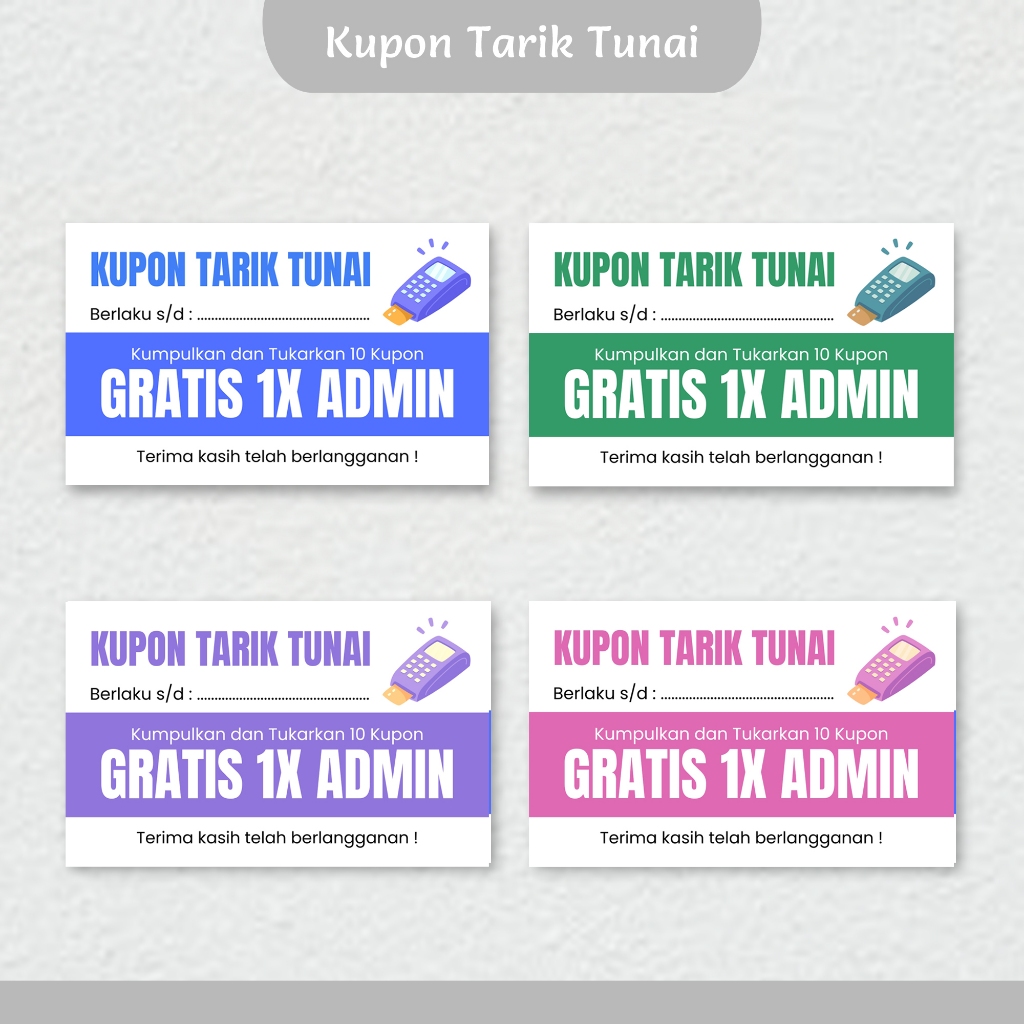 

( ISI 200 PCS ) Kupon Pelanggan BRILINK / Kupon Hadiah / BNILINK