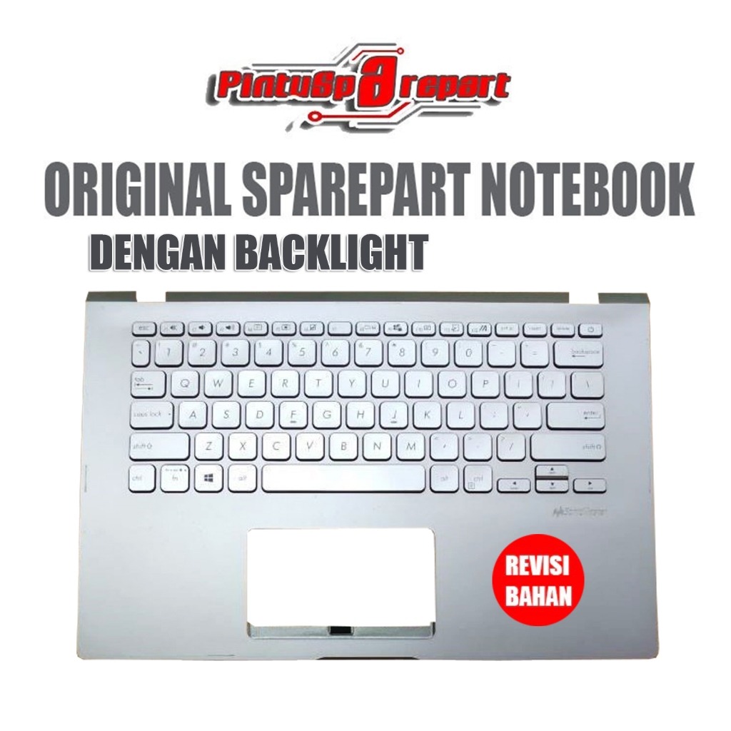 (GENUINE BACKLIGHT) ORI NEW SILVER PALMREST TOP CASE KEYBOARD LAPTOP ASUS A409 X409 M409 X409L X409F