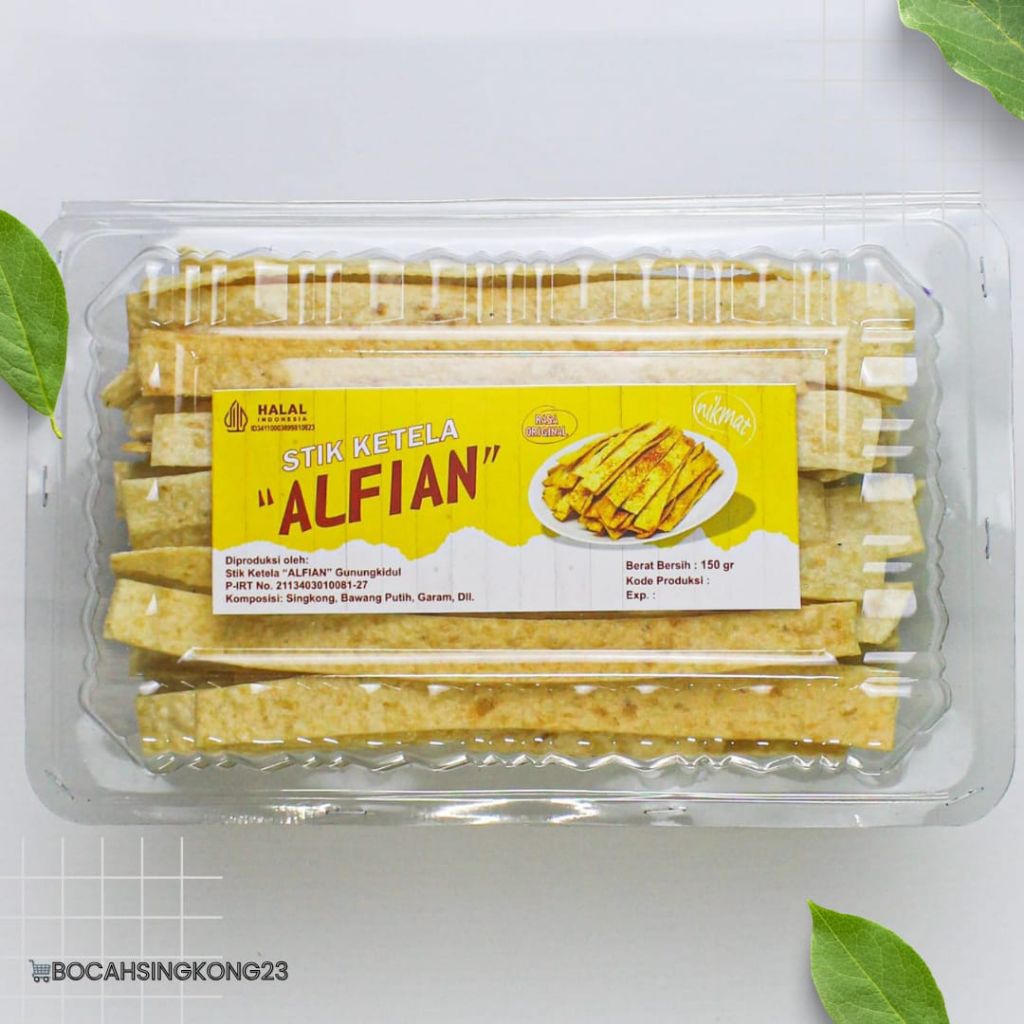 

Stik Ketela Asli Varian Original dan Pedas Keripik Kemasan Mika